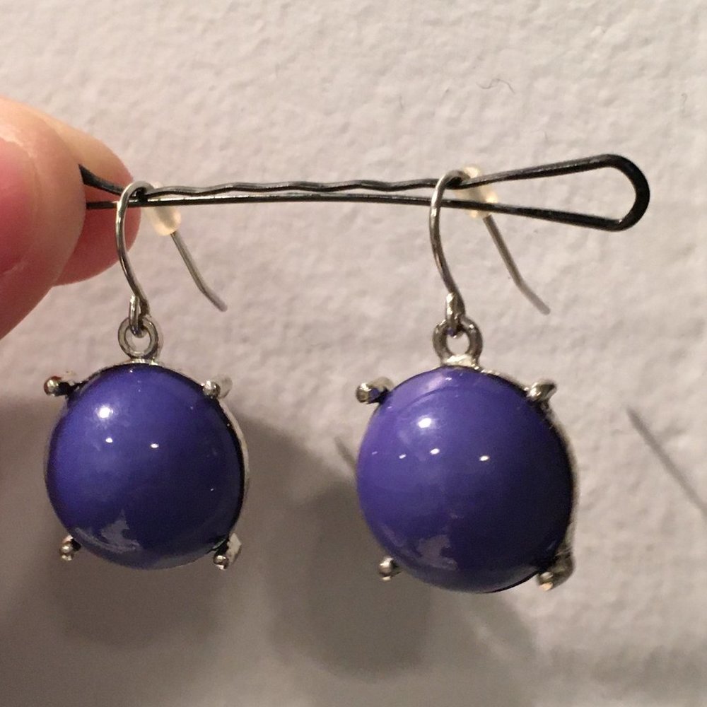 Dangling blue bubble earrings